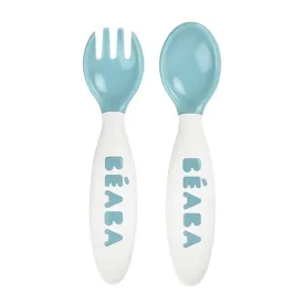 2nd Stage Training Fork And Spoon (Storage Case Included) - Airy Green