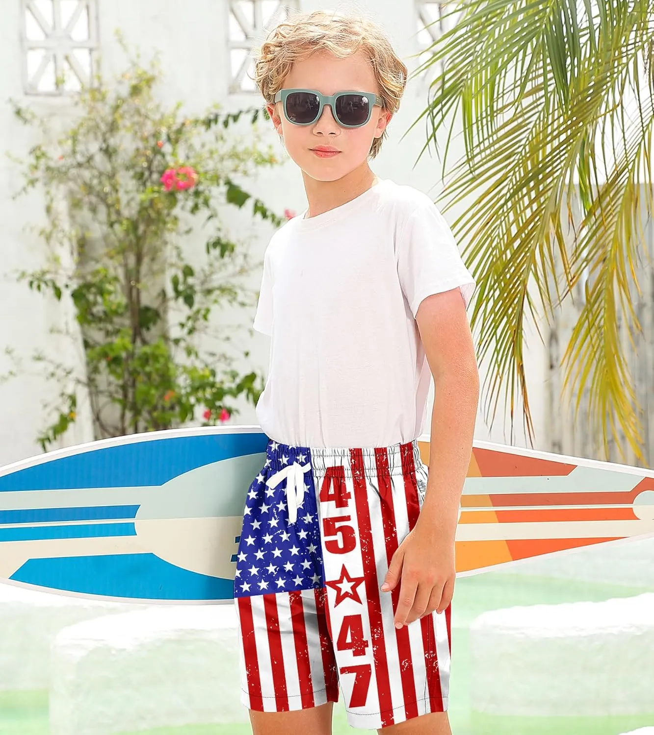 Boys Swim Trunks with Compression Liner Toddler Boys Swim Shorts Boxer Brief Board Shorts Swimming Set 5-18T