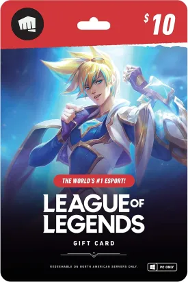 League of Legends $10 Gift Card - NA Server Only [Online Game Code]