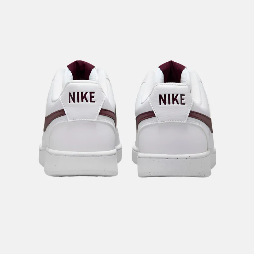 Nike Court Vision Low Next Nature Men's Basketball Shoes -White/Burgundy Crush