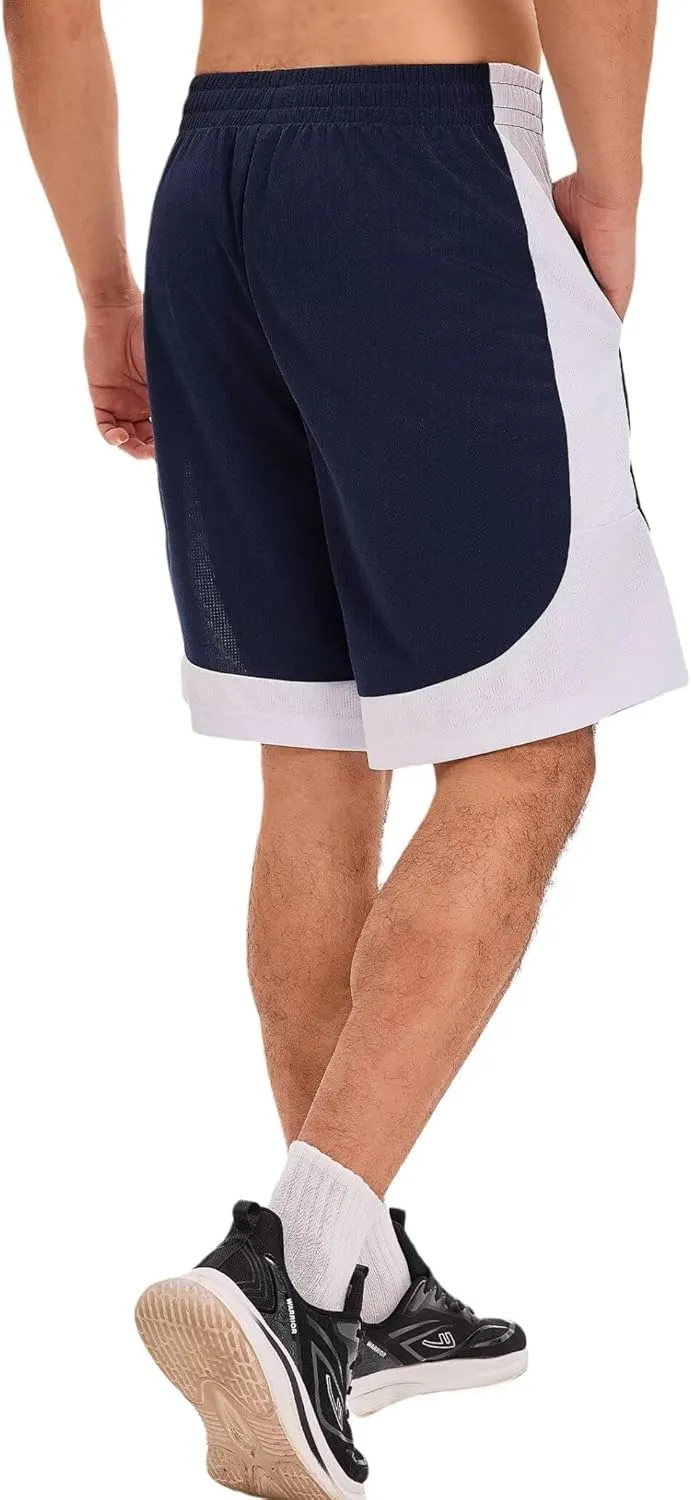 OYGSieg 6 Pack Mens Mesh Athletic Basketball Shorts Gym Shorts with Pockets, Quick Dry Workout Running Shorts Casual for Men