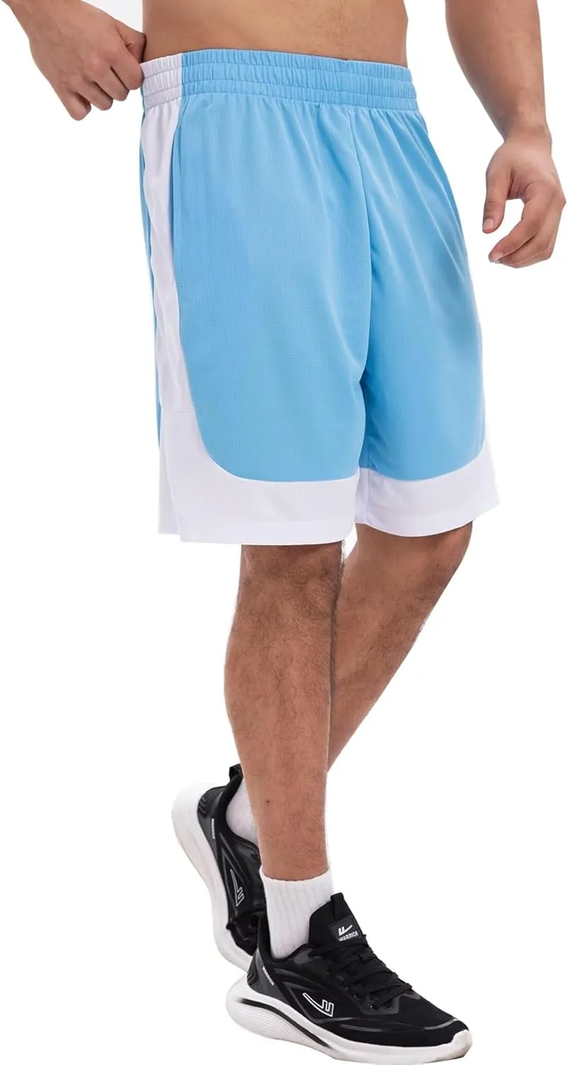 OYGSieg 6 Pack Mens Mesh Athletic Basketball Shorts Gym Shorts with Pockets, Quick Dry Workout Running Shorts Casual for Men