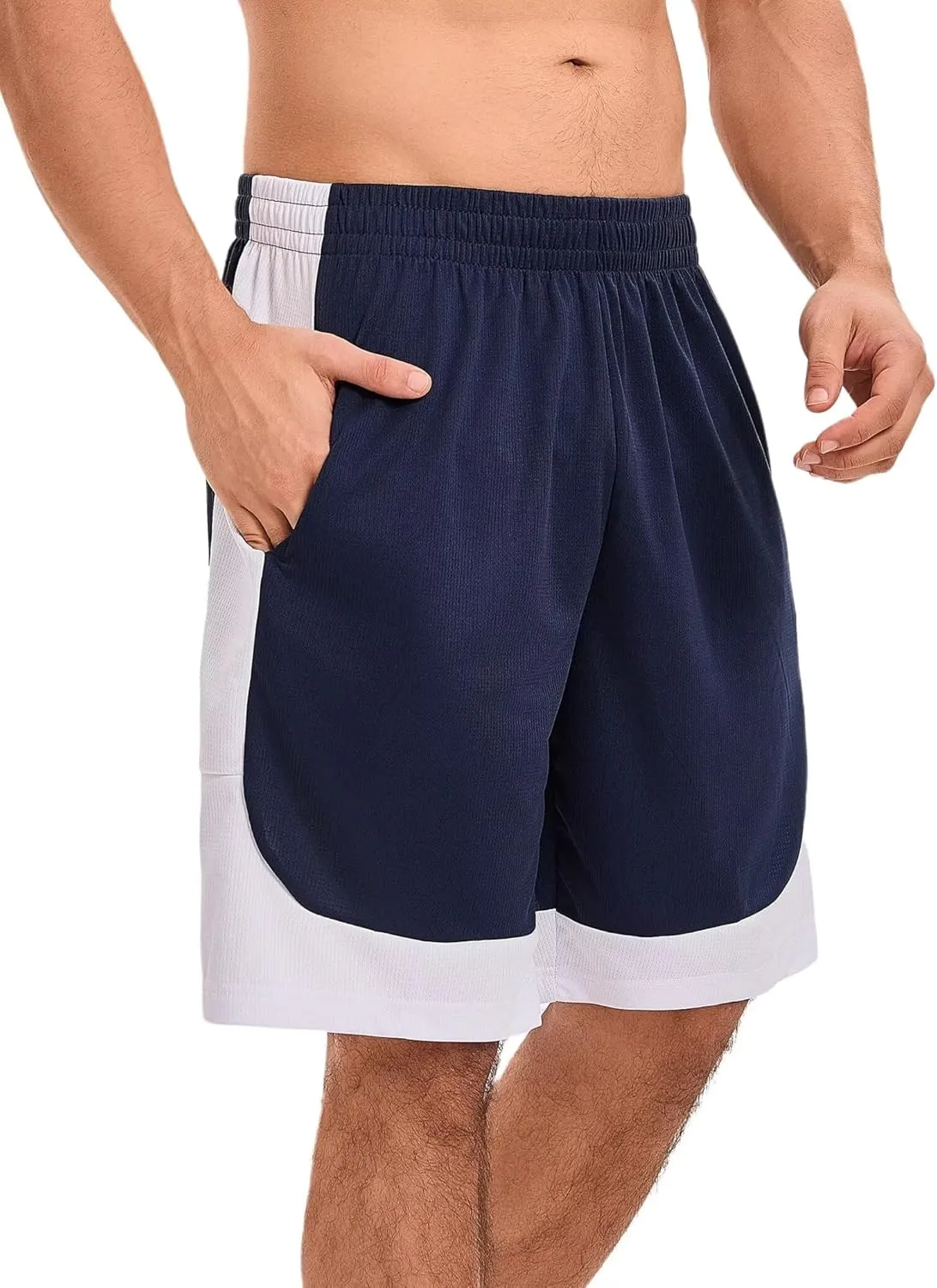 OYGSieg 6 Pack Mens Mesh Athletic Basketball Shorts Gym Shorts with Pockets, Quick Dry Workout Running Shorts Casual for Men