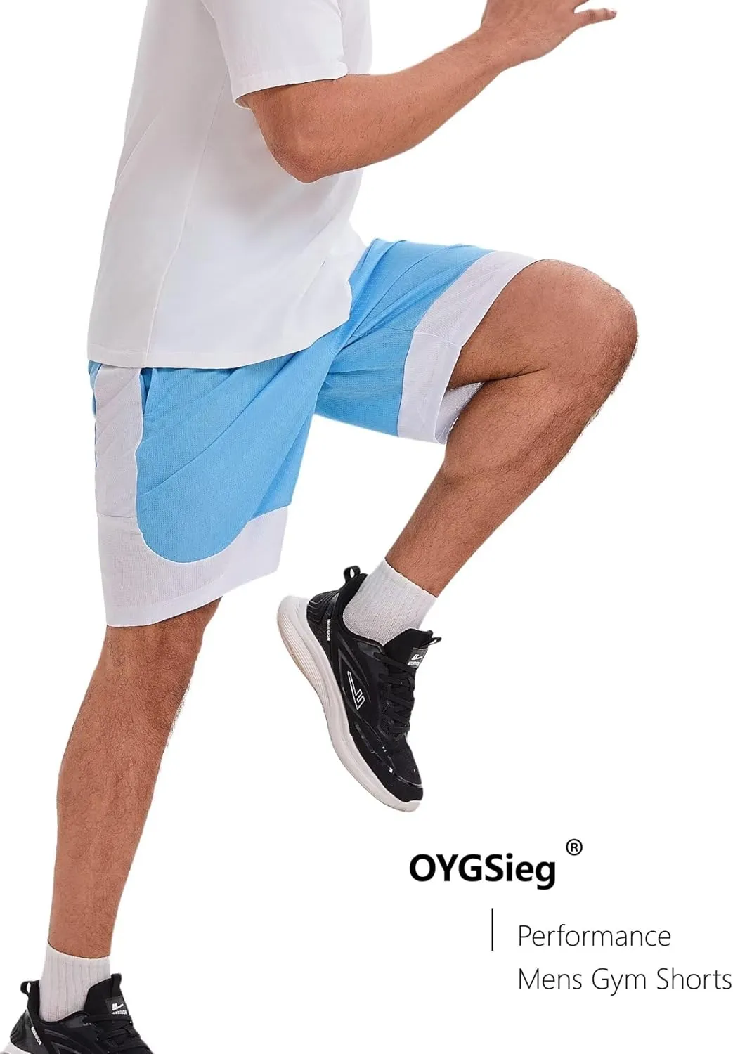 OYGSieg 6 Pack Mens Mesh Athletic Basketball Shorts Gym Shorts with Pockets, Quick Dry Workout Running Shorts Casual for Men