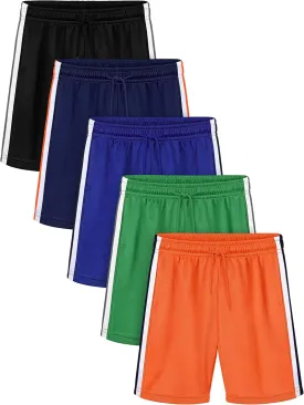 Resinta 5 Pack Toddler Boy Shorts Baby Boys Mesh Shorts Quick Dry Athletic Pull-On Clothes with Elastic Waist for Summer